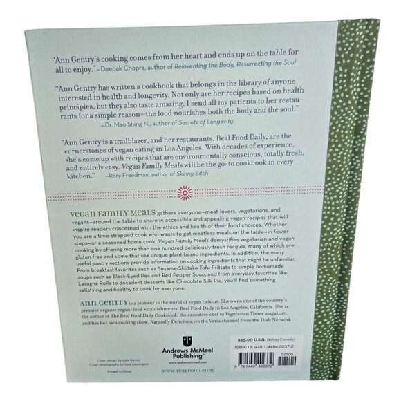 Vegan Family Meals Cookbook Real Food For Everyone By Ann Gentry - Picture 2 of 15